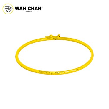 WAH CHAN 916 Gold Adjustable Bangle - Bamboo OSG1006