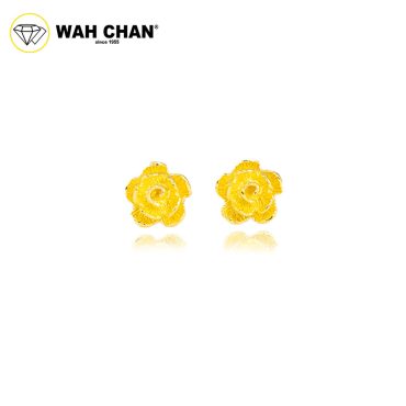 WAH CHAN 916 Gold Stud Earrings - Flower OSE1151