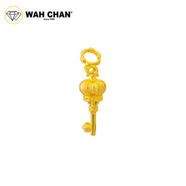WAH CHAN 916 Gold Pendant - Golden Crown Key OSP1354