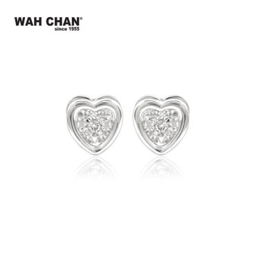9K White Gold  Diamond Earrings (ELK00834-A01)