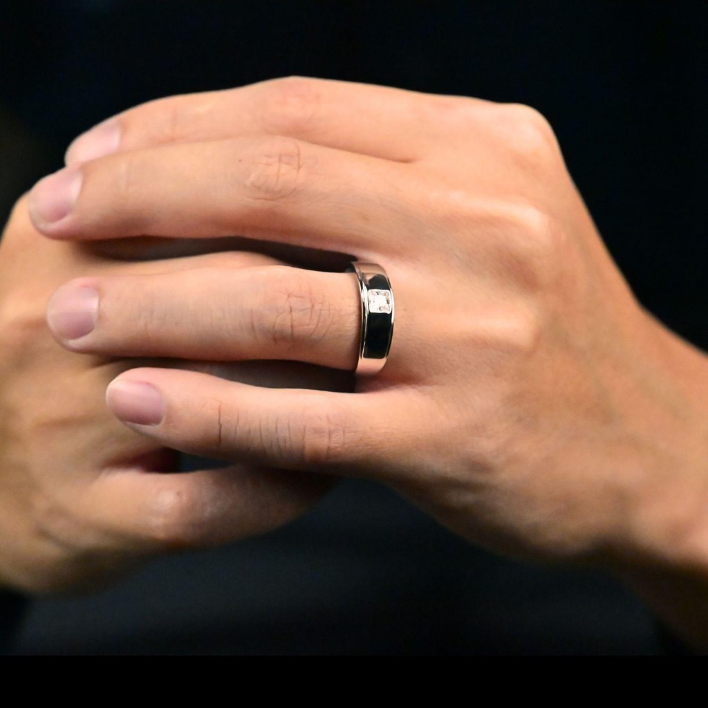 Men Silver Ring S9RSQ045 - White and Black Cincin Perak Untuk Lelaki - Image 3