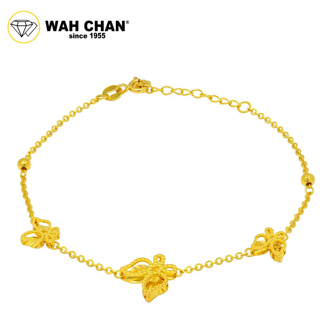 WAH CHAN 916 Gold Bracelet - Trio Butterfly OSB1189