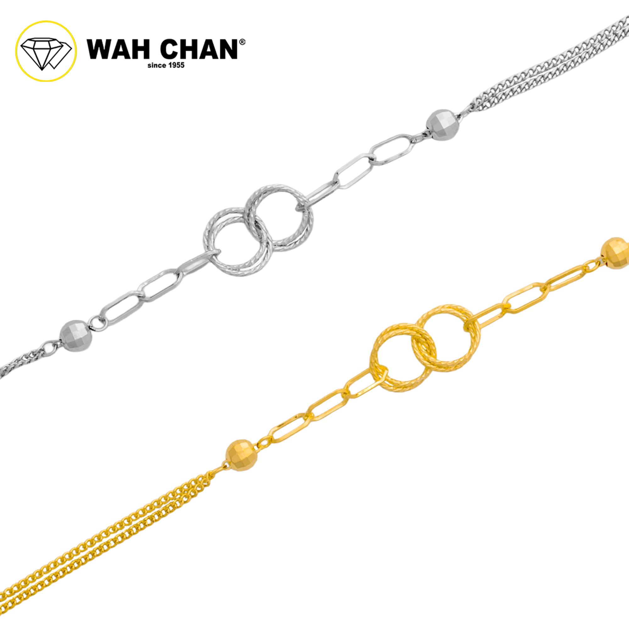 WAH CHAN S925 ITALIAN Silver Bracelet - Double Circle NSBCO1012 - Image 4