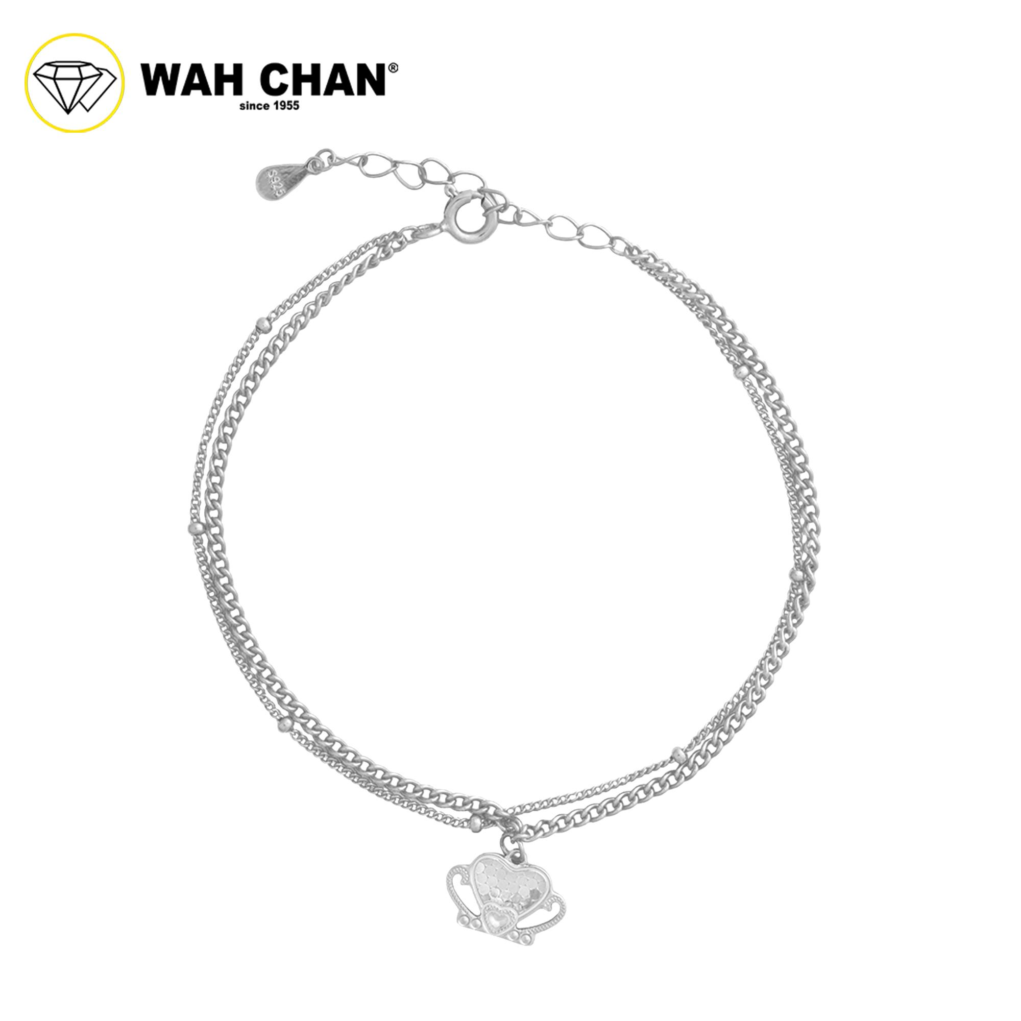 WAH CHAN S925 ITALIAN Silver Bracelet - Double Heart NSBCO1004 - Image 3
