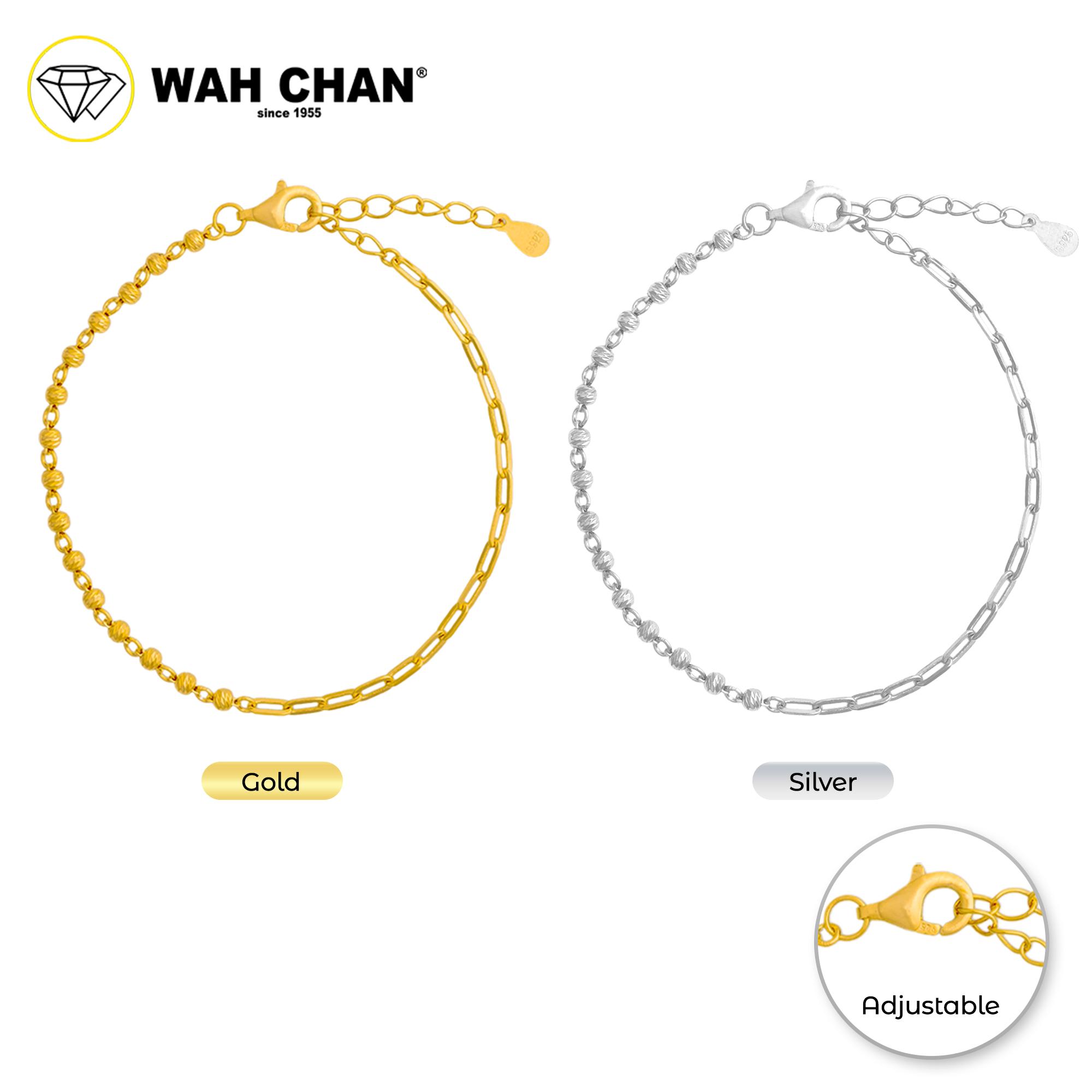 WAH CHAN S925 ITALIAN Silver Bracelet - Beads Chaining NSBCO1016