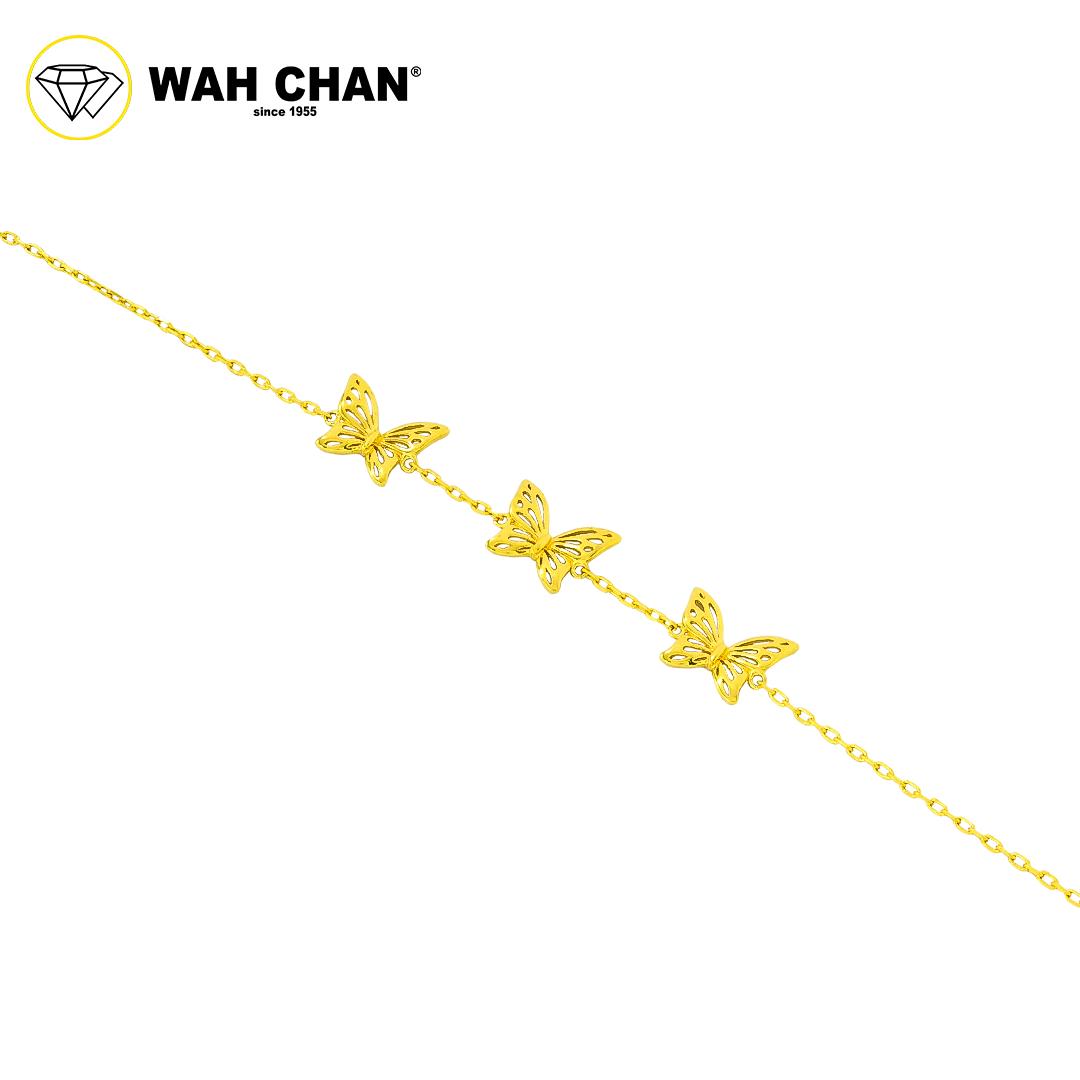 BUTTERFLY COLLECTION - WAH CHAN 916 Gold Bracelet - Triple Bliss Butterfly OSB1201 - Image 2