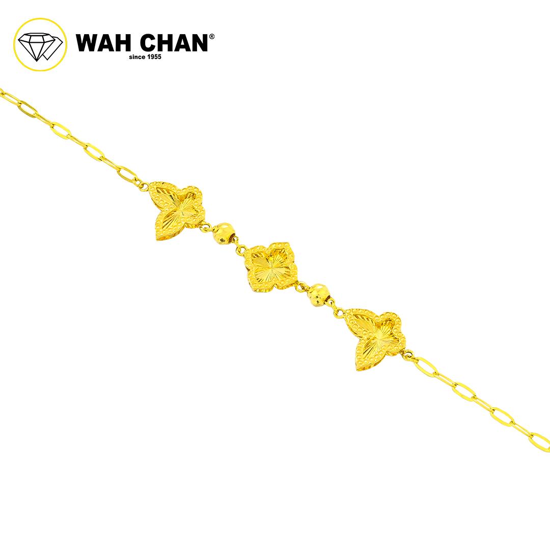 BUTTERFLY COLLECTION - WAH CHAN 916 Gold Bracelet - Clover & Butterfly OSB1205 - Image 3