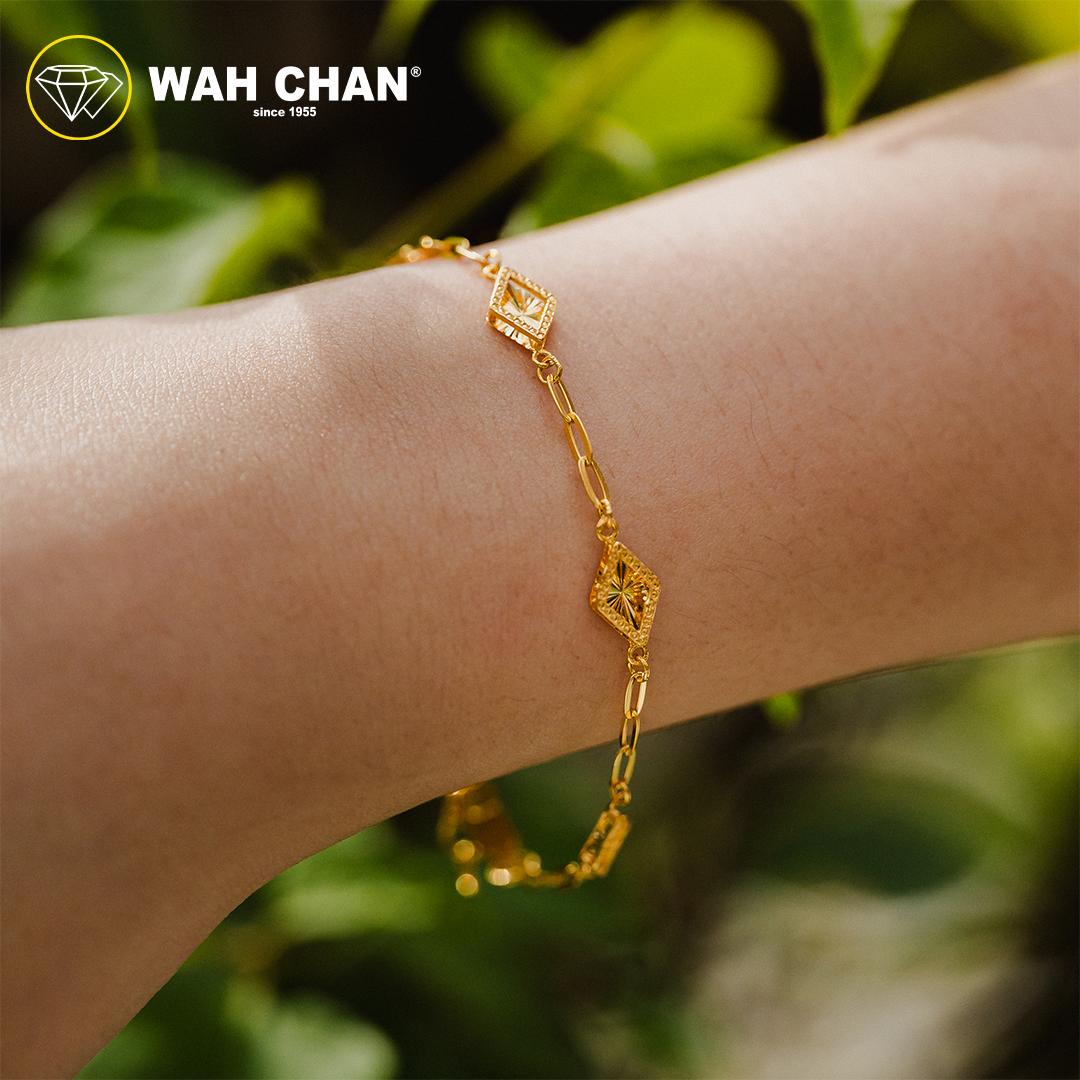 WAH CHAN 916 Gold Bracelet - Diamond Shape OSB1207 - Image 3