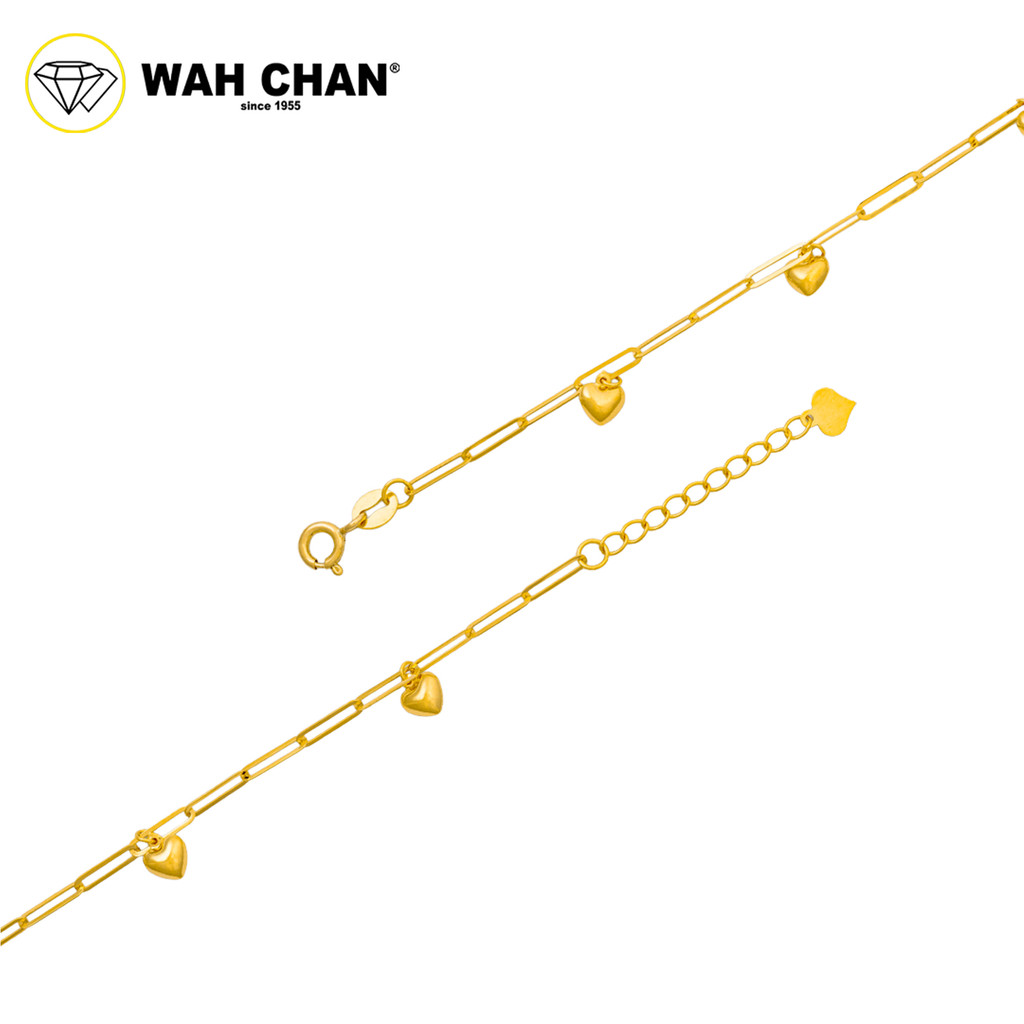 WAH CHAN 916 Gold Bracelet - Heart on Paperclip OSB1226 - Image 2