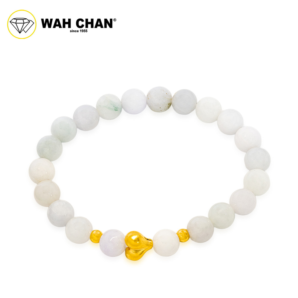 WAH CHAN 999 Gold Pendant - Love Charm Crystal Bracelet J003 - Image 2