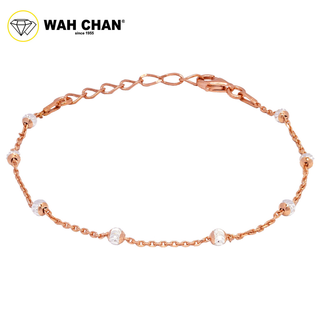 WAH CHAN S925 ITALIAN Silver Bracelet - Cable Beads 3mm Moon Cut N2B00003 - Image 3
