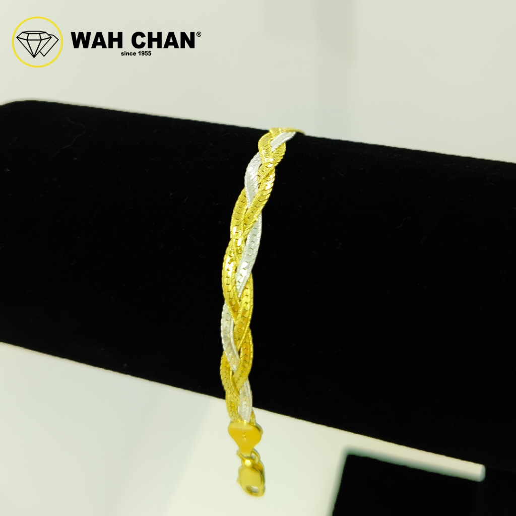WAH CHAN S925 ITALIAN Silver Bracelet - Braided Herringbone N2B00010 - Image 4