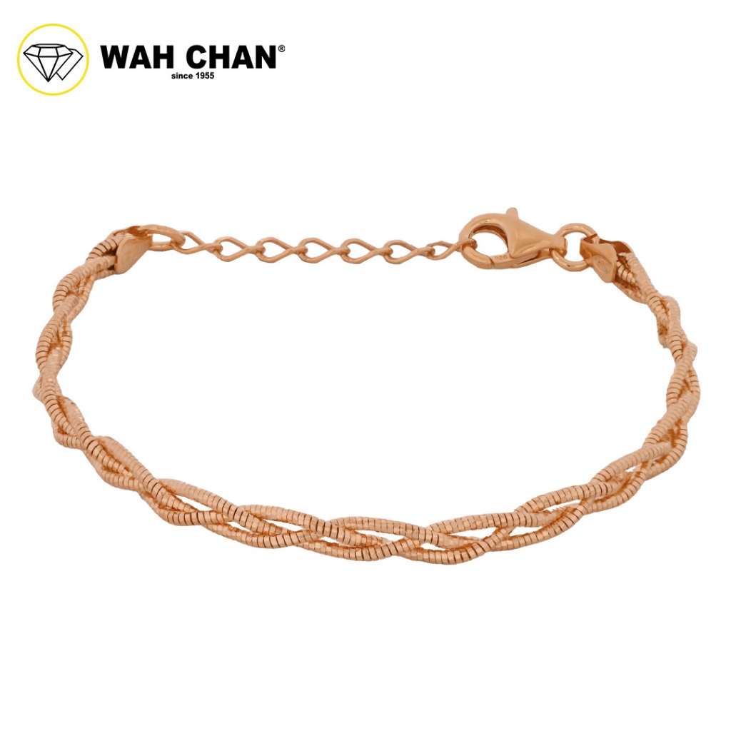 WAH CHAN S925 ITALIAN Silver Bracelet - Single Color Twist NSBCM004 - Image 3