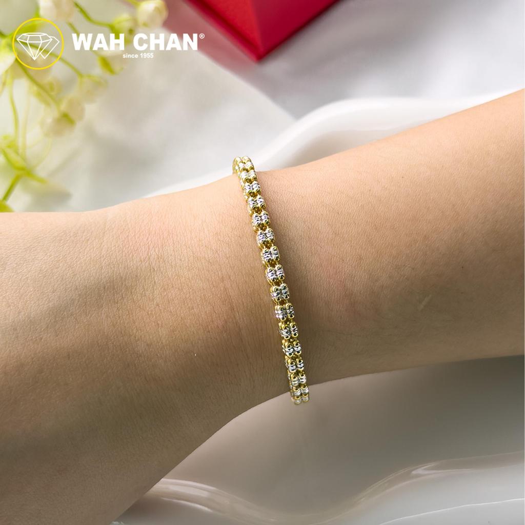 WAH CHAN S925 ITALIAN Silver Bracelet - 4 Beads Ice Chain NSBBS010 - Image 2