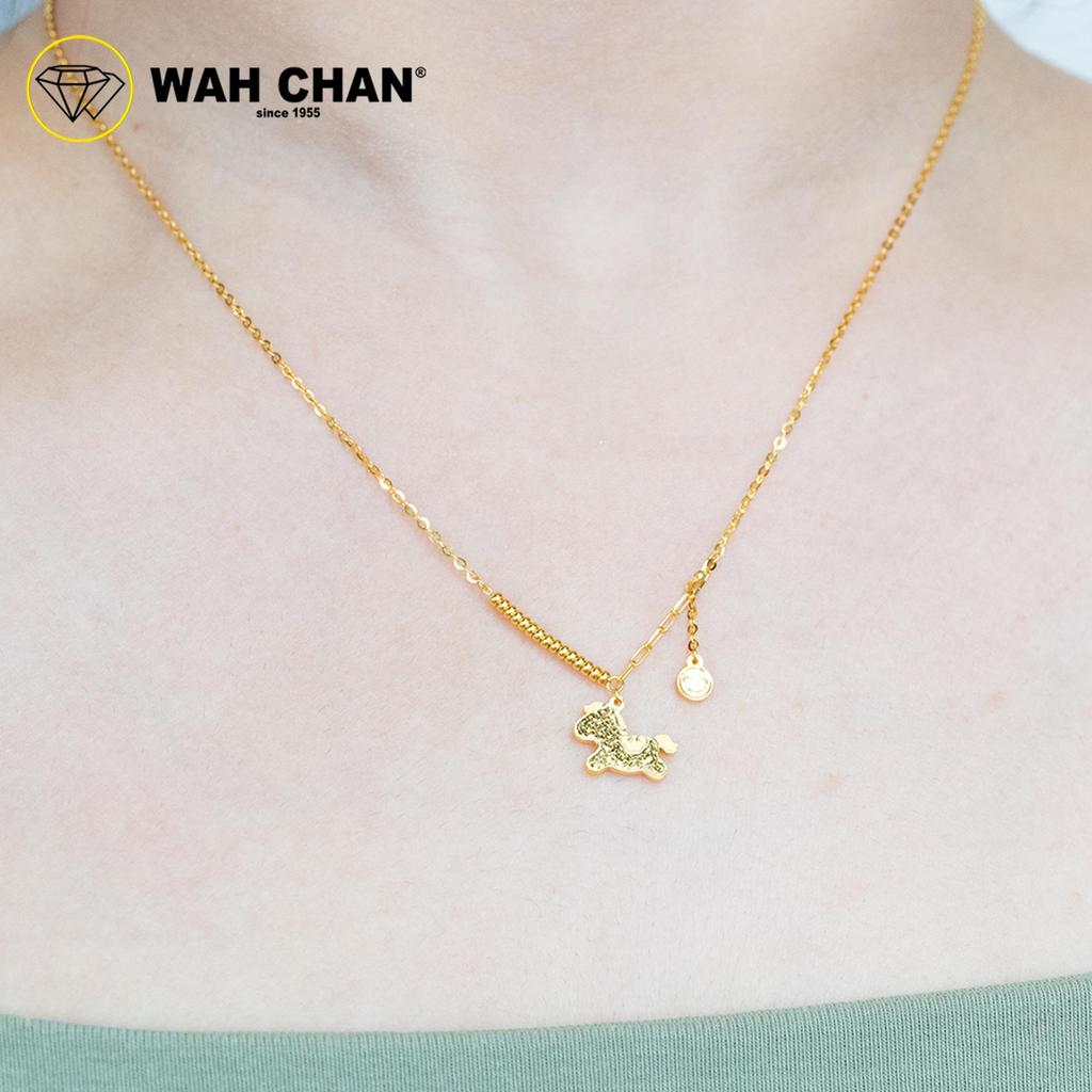 WAH CHAN 916 Gold Necklace - Whimsical Horse OSC1068