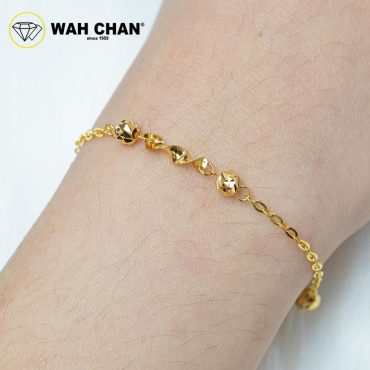 WAH CHAN 916 Gold Bracelet - Gelang Mini Sauh Boba Berpintal OSB1284
