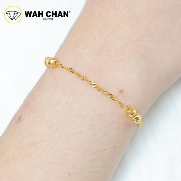 WAH CHAN 916 Gold Bracelet - Gelang Boba Gila Gila OSB1296