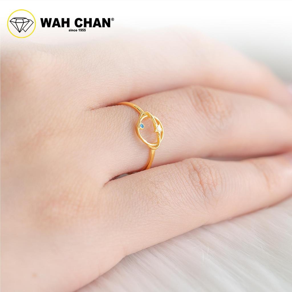 WAH CHAN 916 Gold Ring - Starry Planet Ring OSR1106