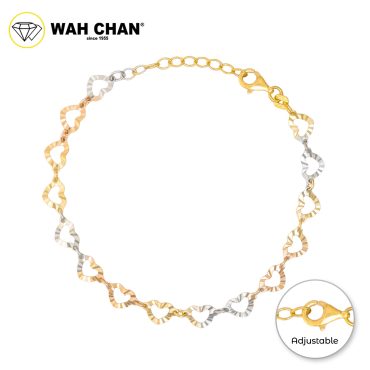 WAH CHAN S925 ITALIAN Silver Bracelet - Love Link 3C NSBLV005