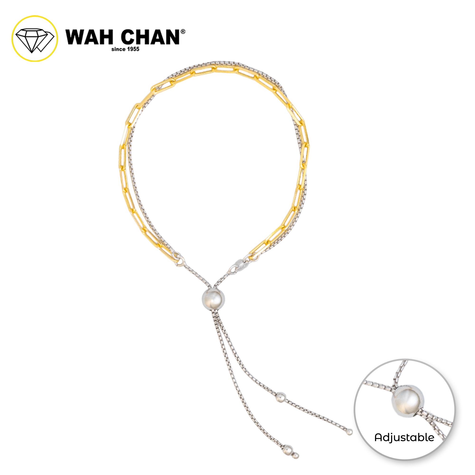 WAH CHAN S925 ITALIAN Silver Bracelet - Paper Clip Mesin 2C NSBLV014