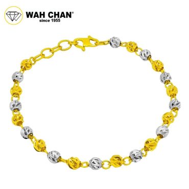 WAH CHAN 916 Gold Bracelet - Boba with White Gold Plated OSB1181