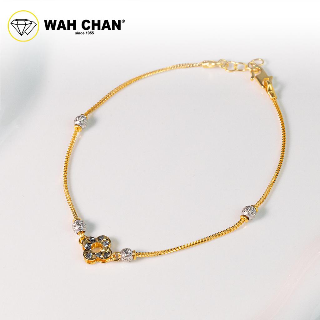 WAH CHAN 916 Gold Bracelet - Gelang Double Mesin Clover OSB1318