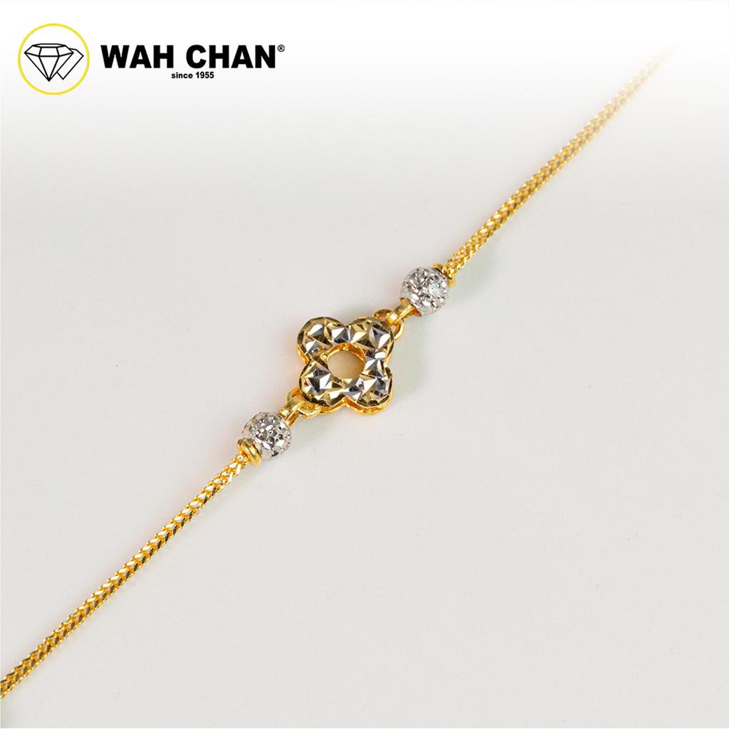 WAH CHAN 916 Gold Bracelet - Gelang Double Mesin Clover OSB1318 - Image 2