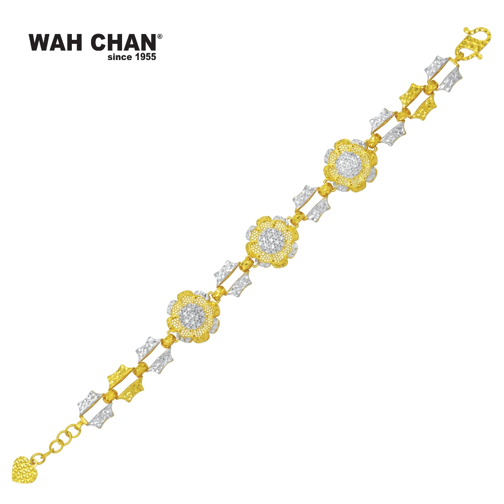 916 Gold Bracelet with White Gold Plating OSB1136B
