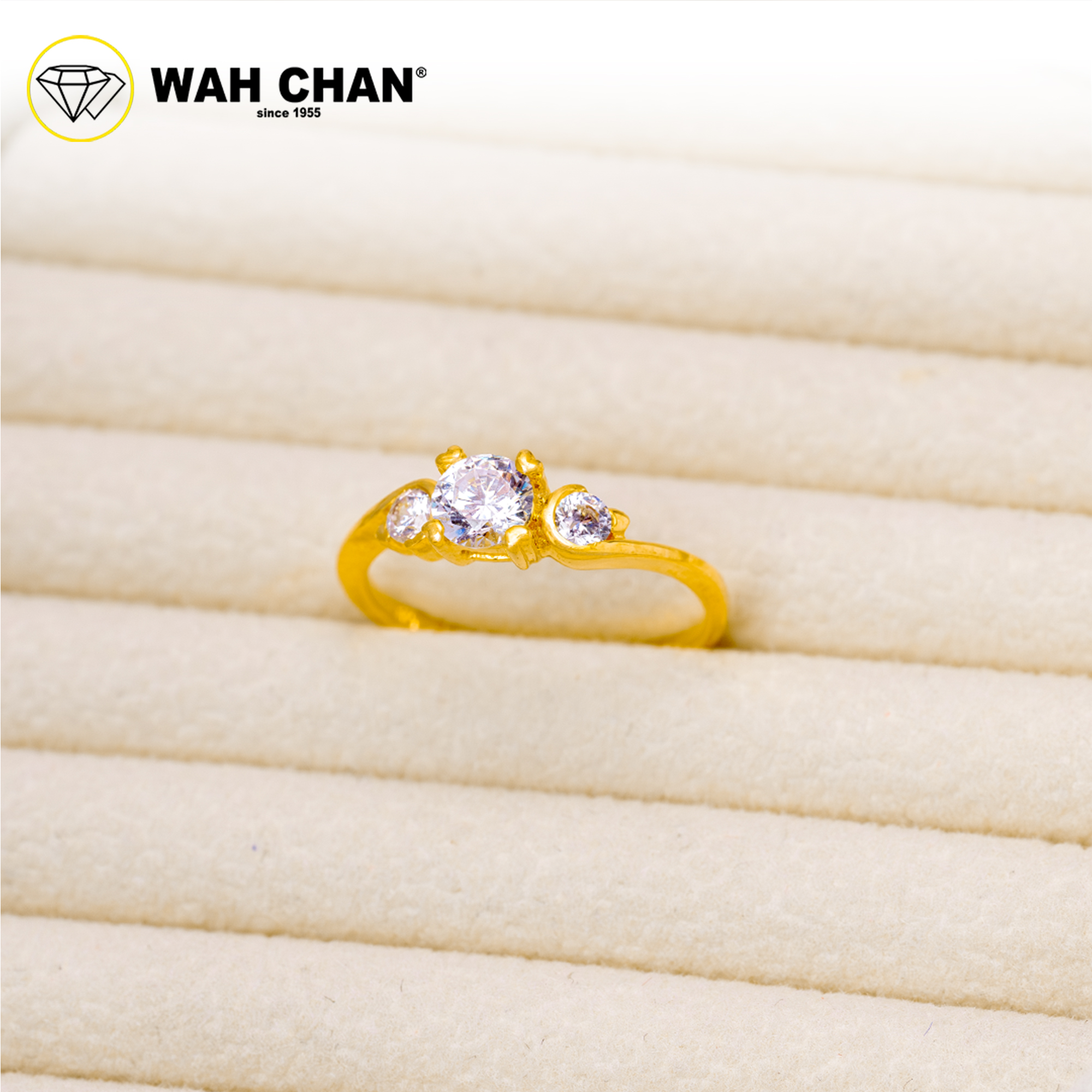 Wah Chan 585/14K Gold Ring - Cincin Zirconia R1015 - Image 2