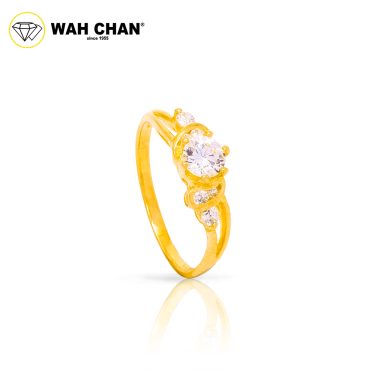 Wah Chan 585/14K Gold Ring - Cincin Zirconia R1046