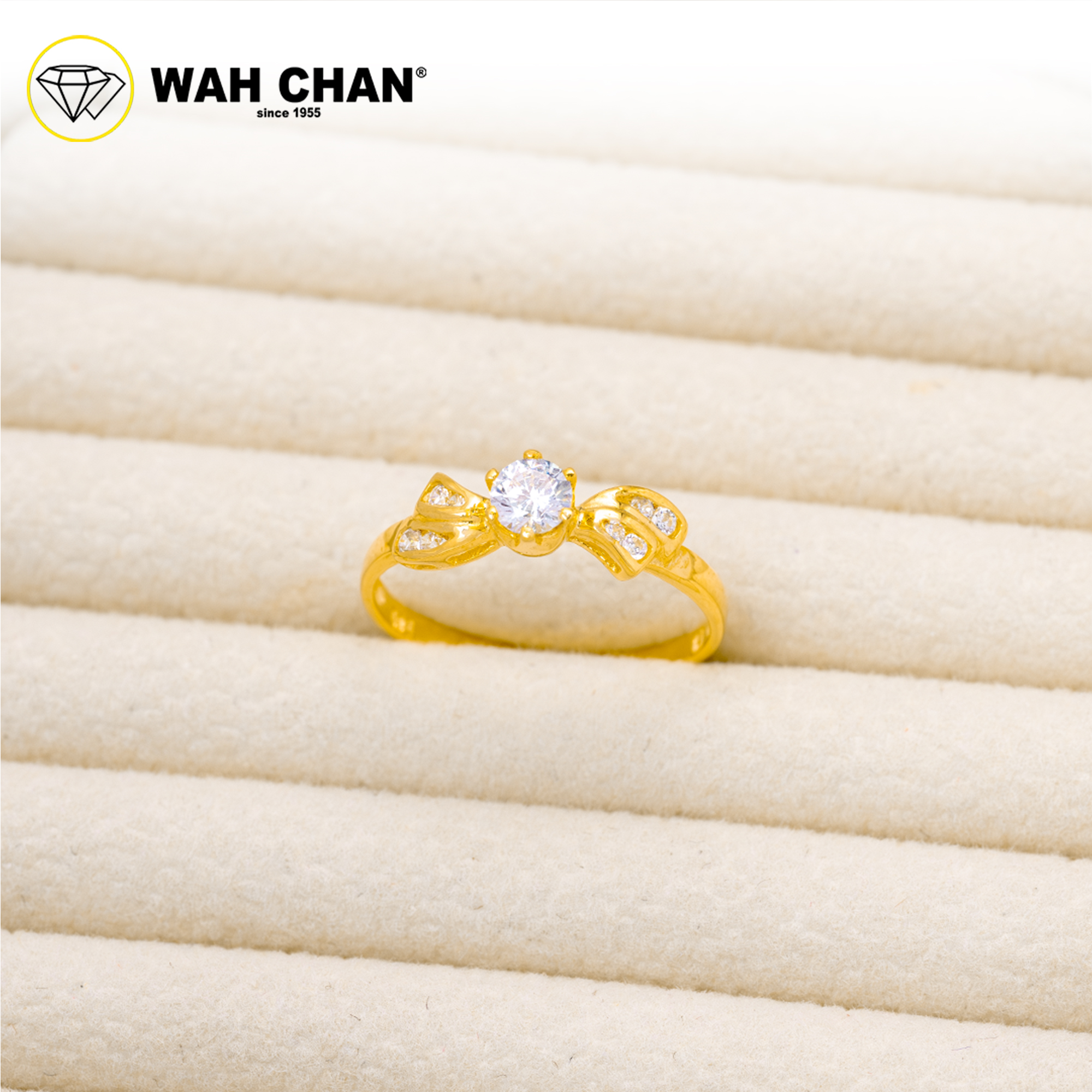 Wah Chan 585/14K Gold Ring - Cincin Zirconia R1081 - Image 2