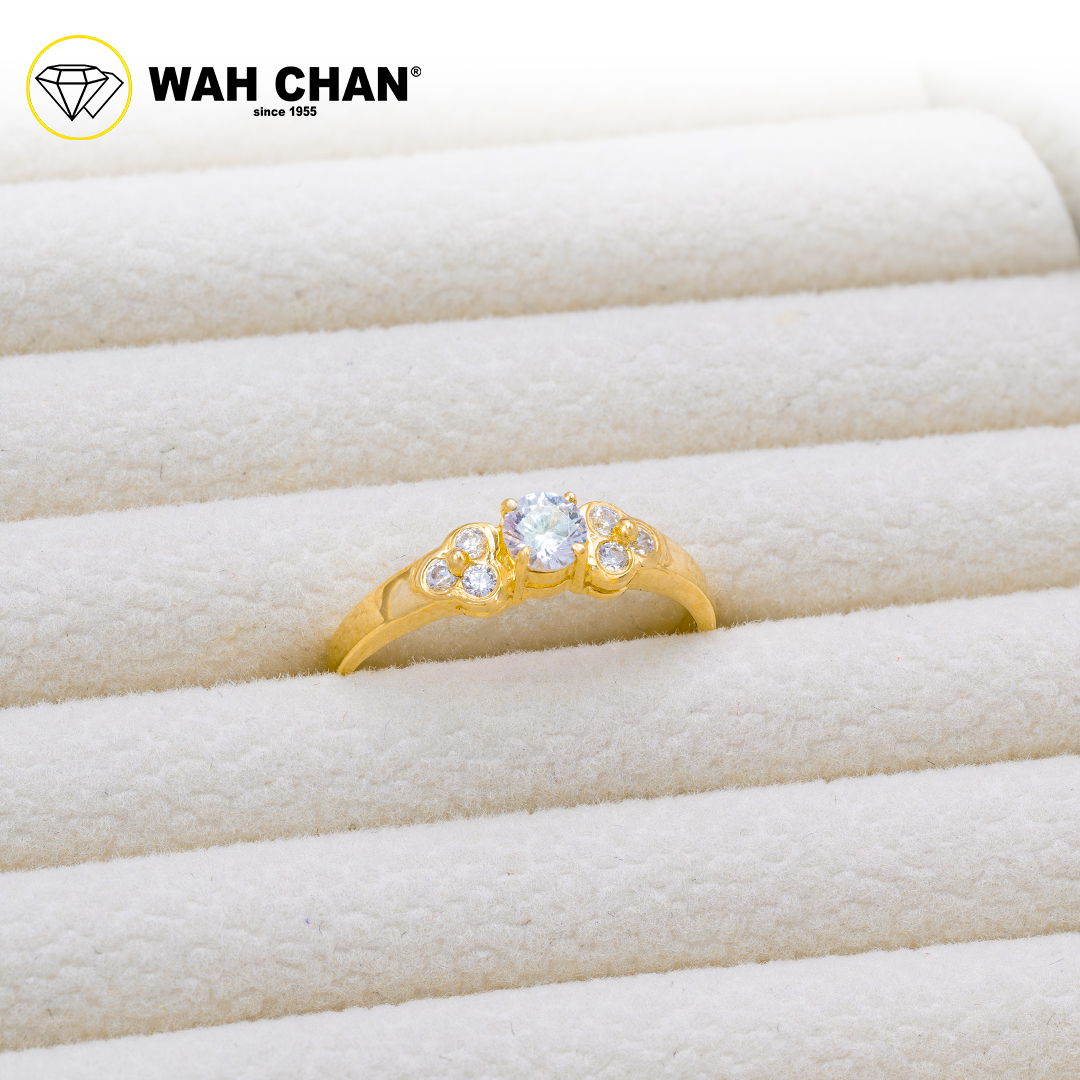 Wah Chan 585/14K Gold Ring - Cincin Zirconia R117 - Image 2