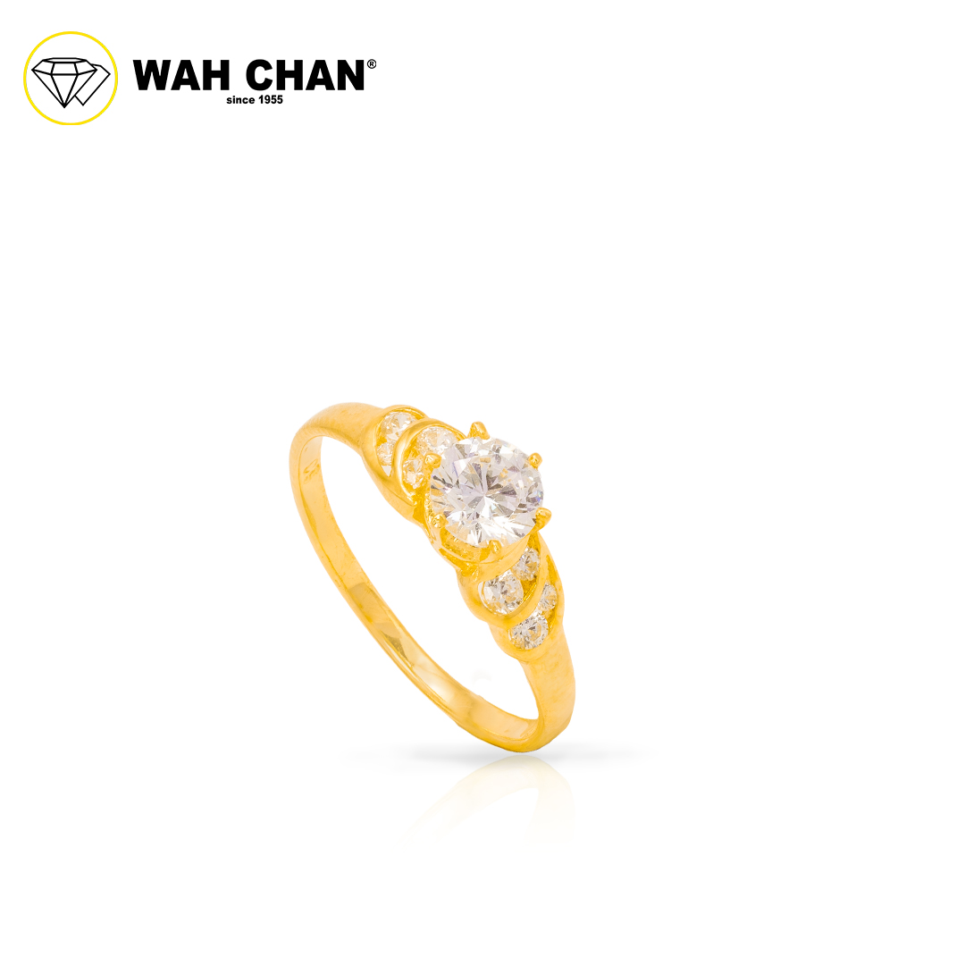 Wah Chan 585/14K Gold Ring - Cincin Zirconia R118