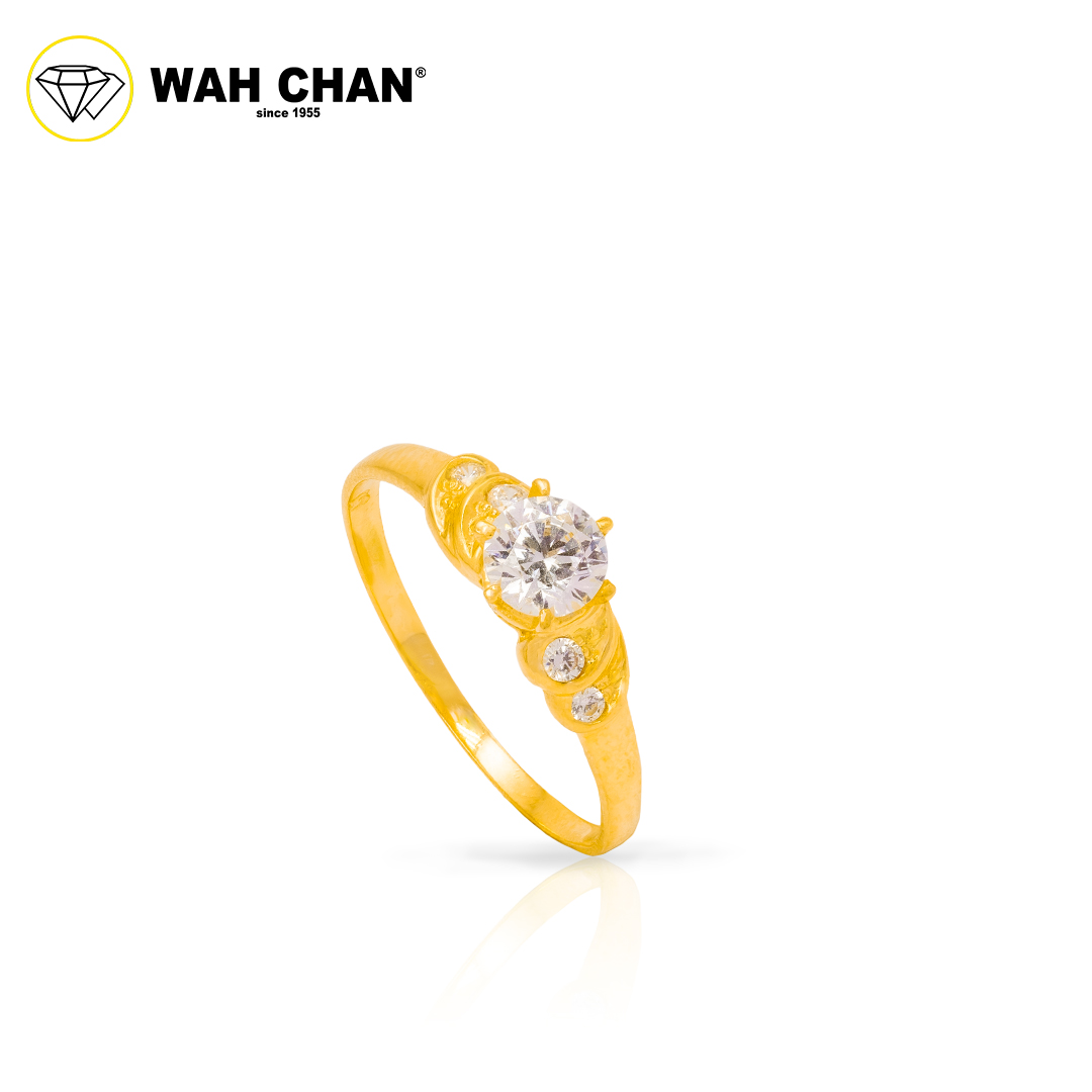 Wah Chan 585/14K Gold Ring - Cincin Zirconia R149