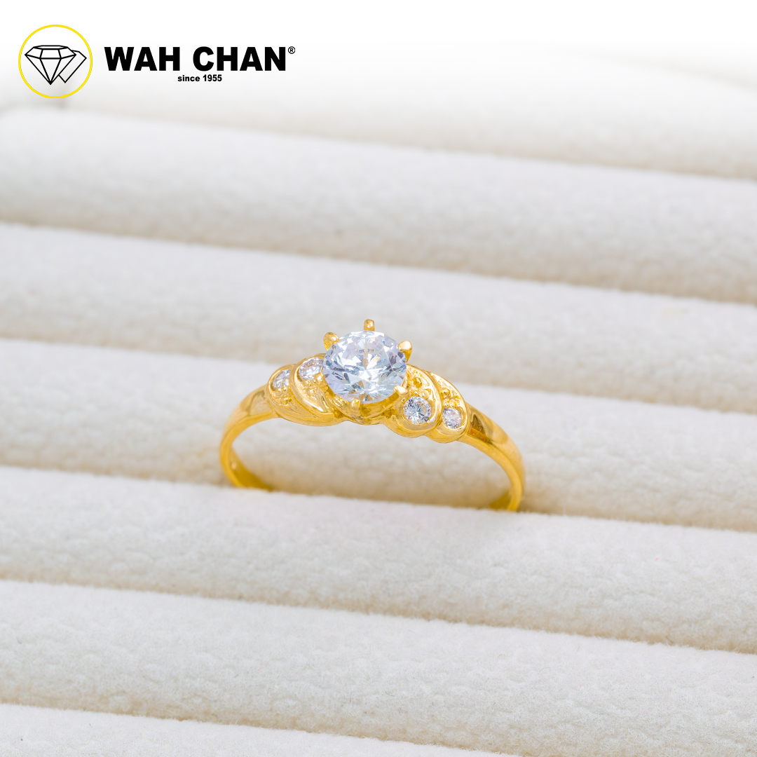 Wah Chan 585/14K Gold Ring - Cincin Zirconia R149 - Image 2