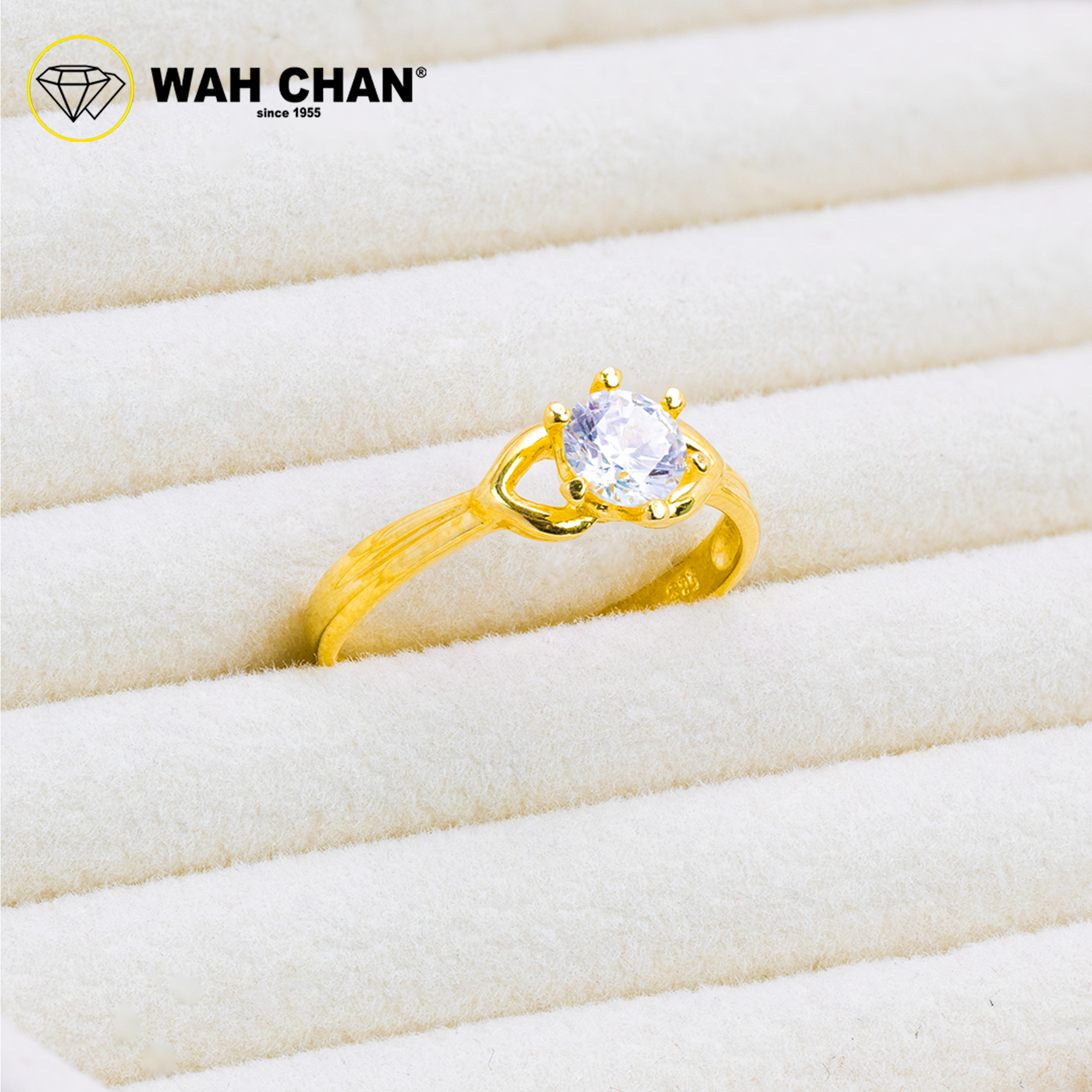 Wah Chan 585/14K Gold Ring - Cincin Zirconia R277 - Image 2