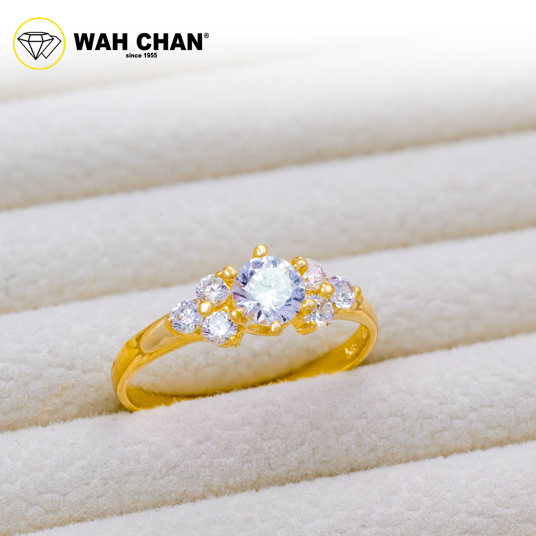 Wah Chan 585/14K Gold Ring - Cincin Zirconia R293 - Image 2