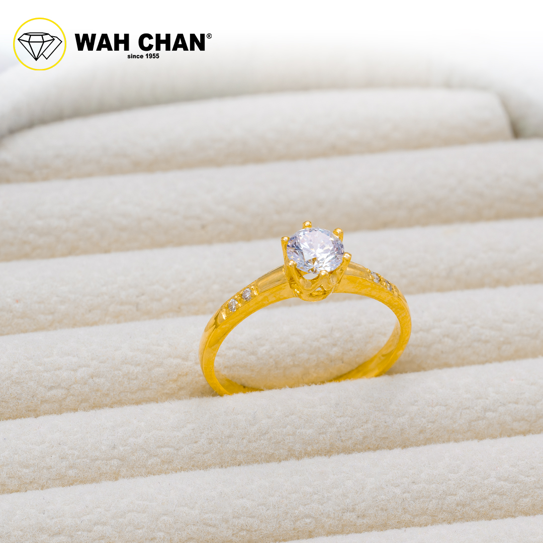 Wah Chan 585/14K Gold Ring - Cincin Zirconia R389 - Image 2
