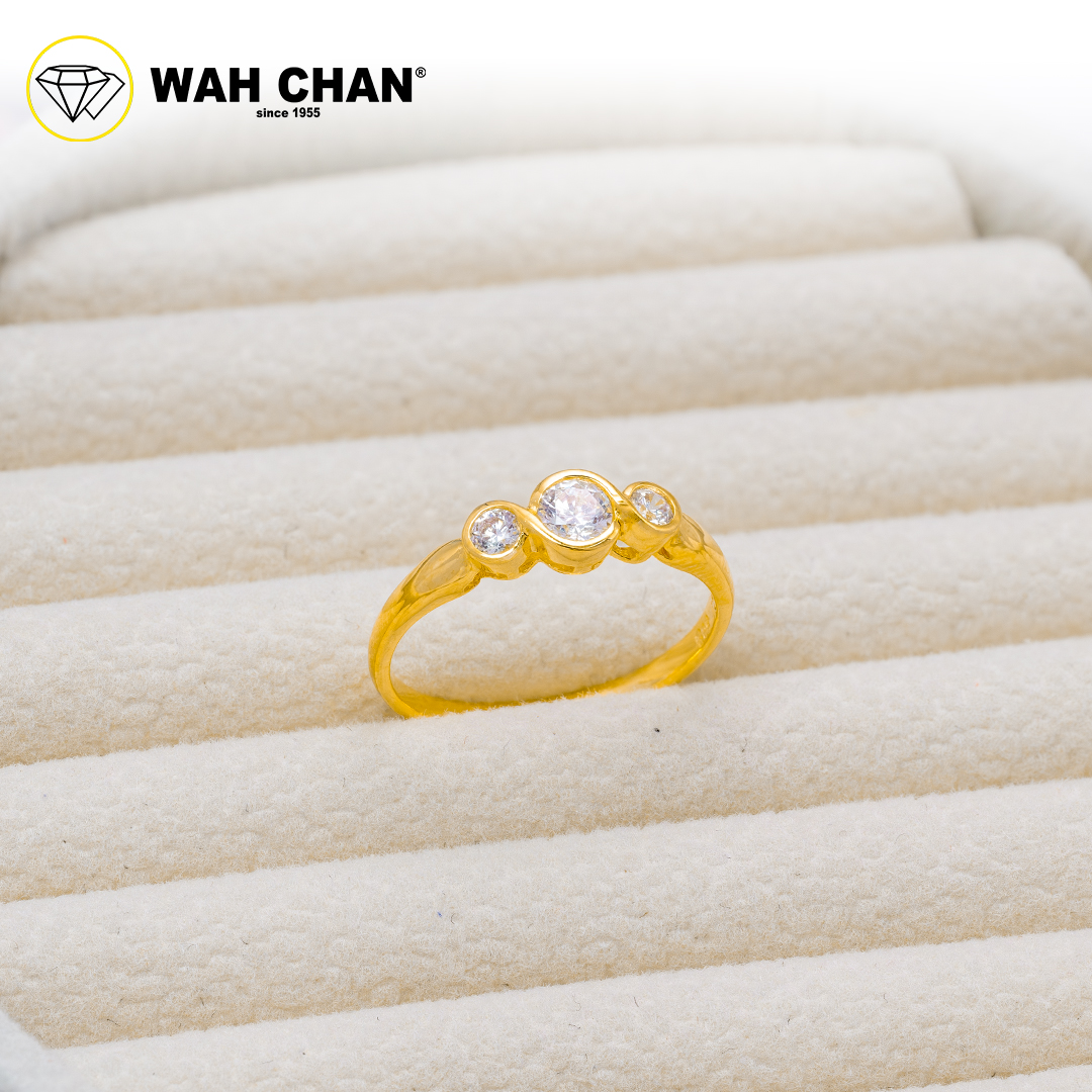 Wah Chan 585/14K Gold Ring - Cincin Zirconia R405 - Image 2