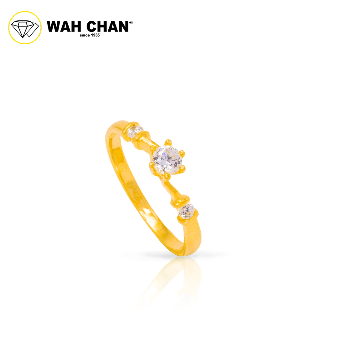 Wah Chan 585/14K Gold Ring - Cincin Zirconia R410