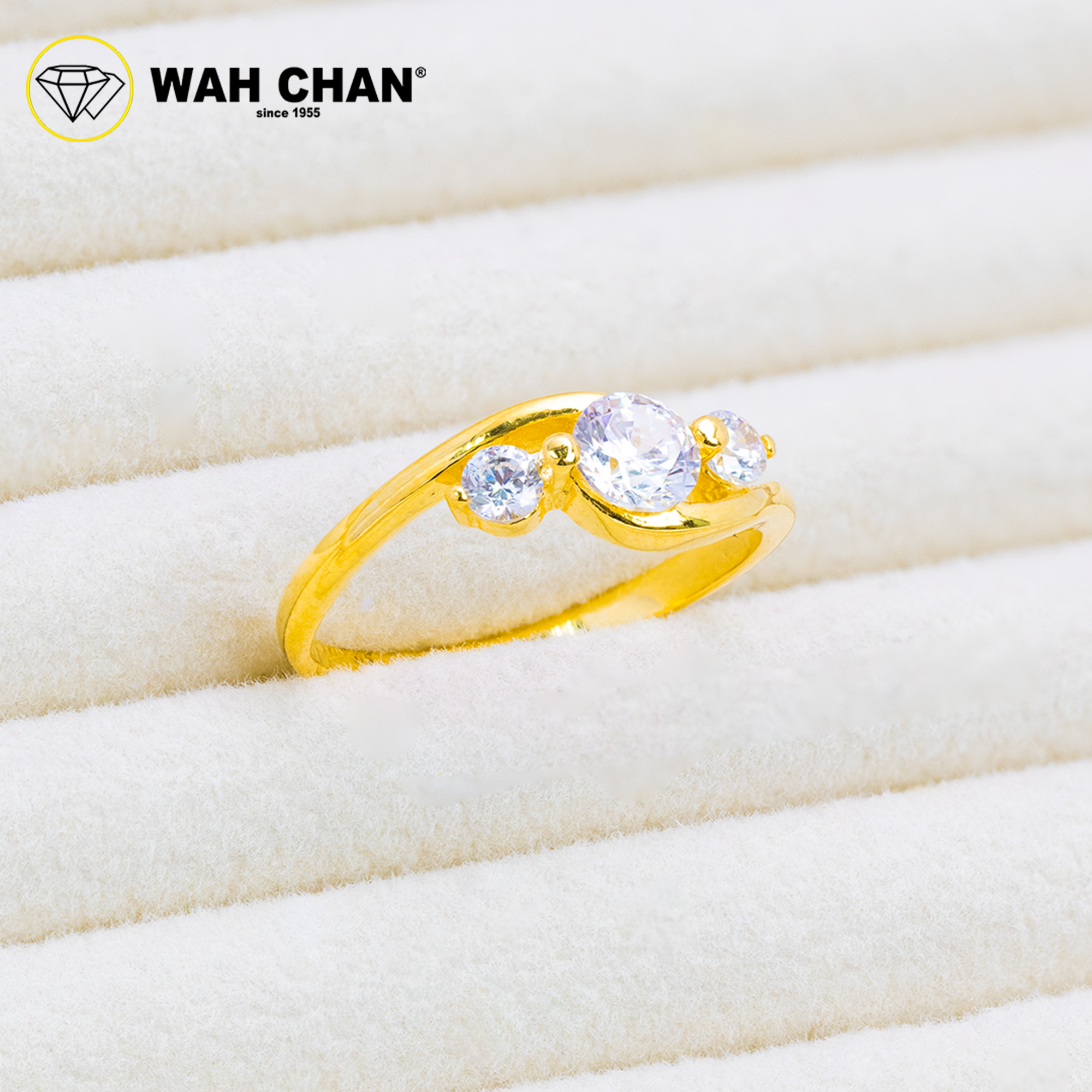 Wah Chan 585/14K Gold Ring - Cincin Zirconia R412 - Image 2