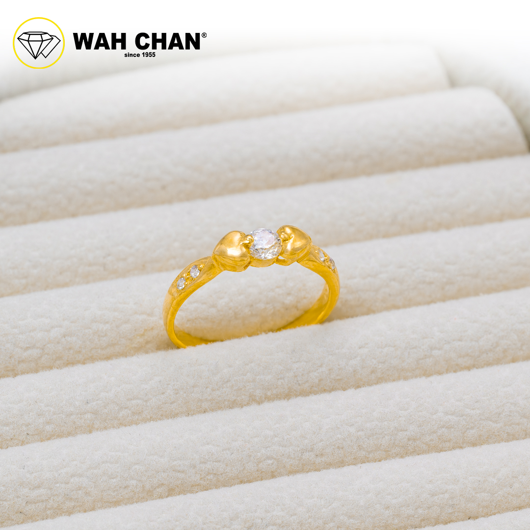 Wah Chan 585/14K Gold Ring - Cincin Zirconia R419 - Image 2