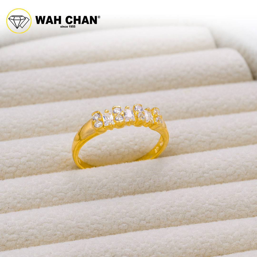 Wah Chan 585/14K Gold Ring - Cincin Zirconia R627 - Image 2