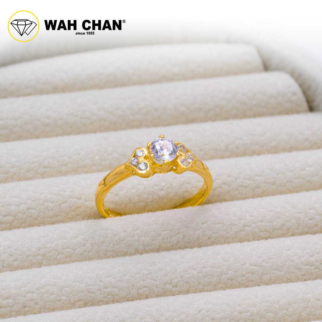 Wah Chan 585/14K Gold Ring - Cincin Zirconia R659 - Image 2