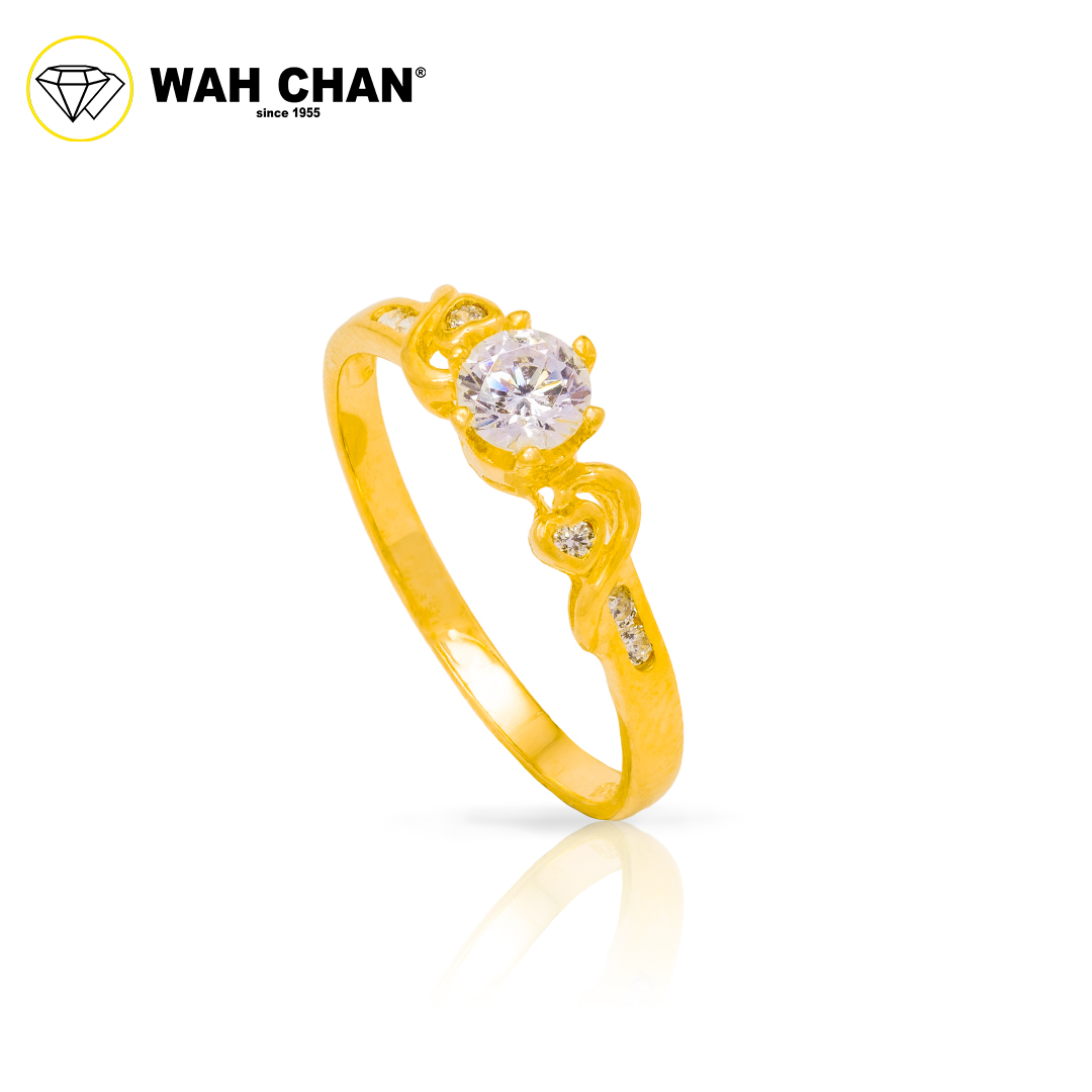 Wah Chan 585/14K Gold Ring - Cincin Zirconia R665