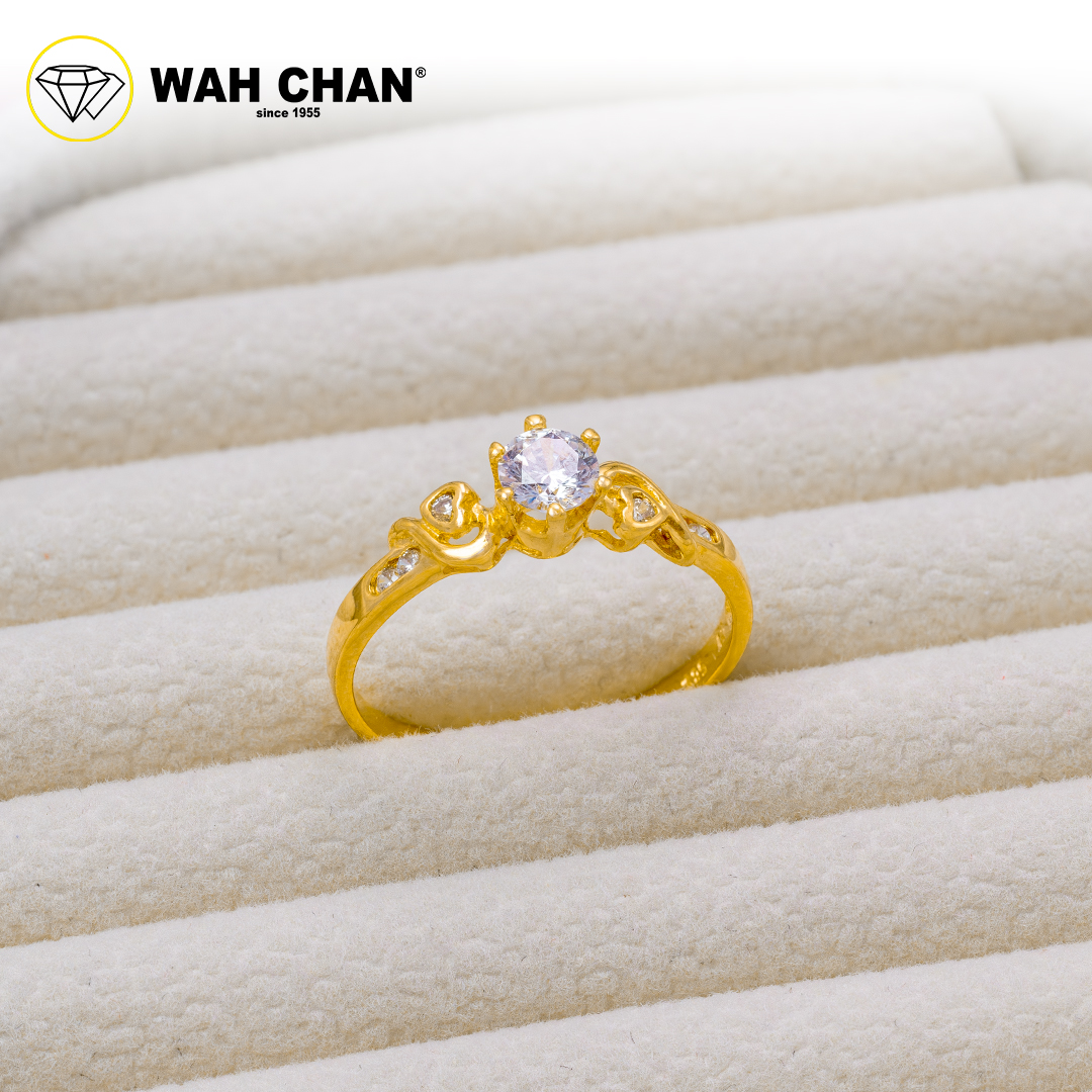 Wah Chan 585/14K Gold Ring - Cincin Zirconia R665 - Image 2