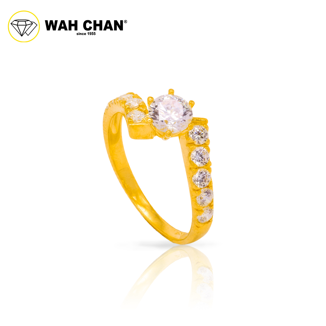 Wah Chan 585/14K Gold Ring - Cincin Zirconia R691
