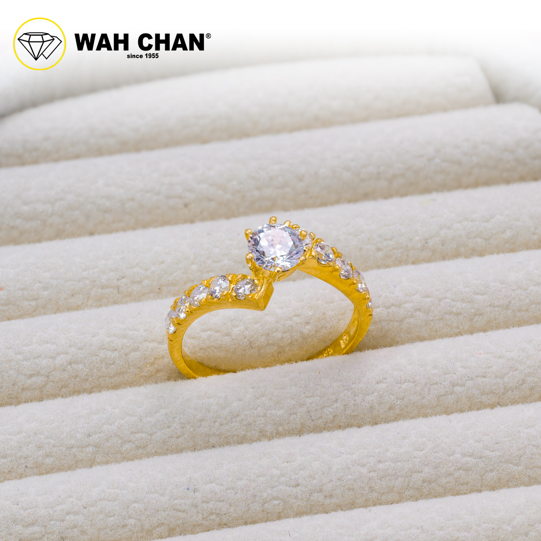 Wah Chan 585/14K Gold Ring - Cincin Zirconia R691 - Image 2