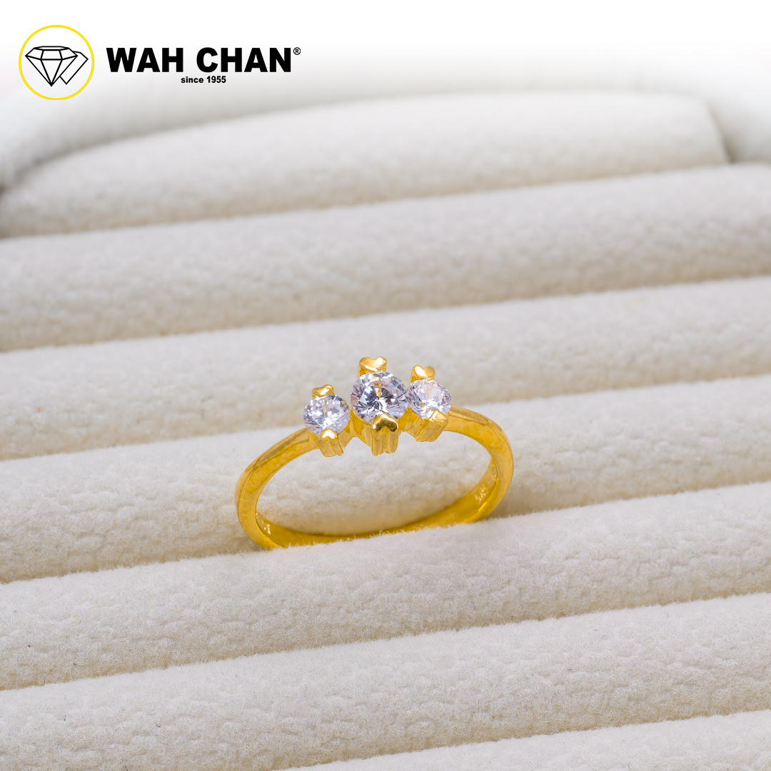 Wah Chan 585/14K Gold Ring - Cincin Zirconia R721 - Image 2