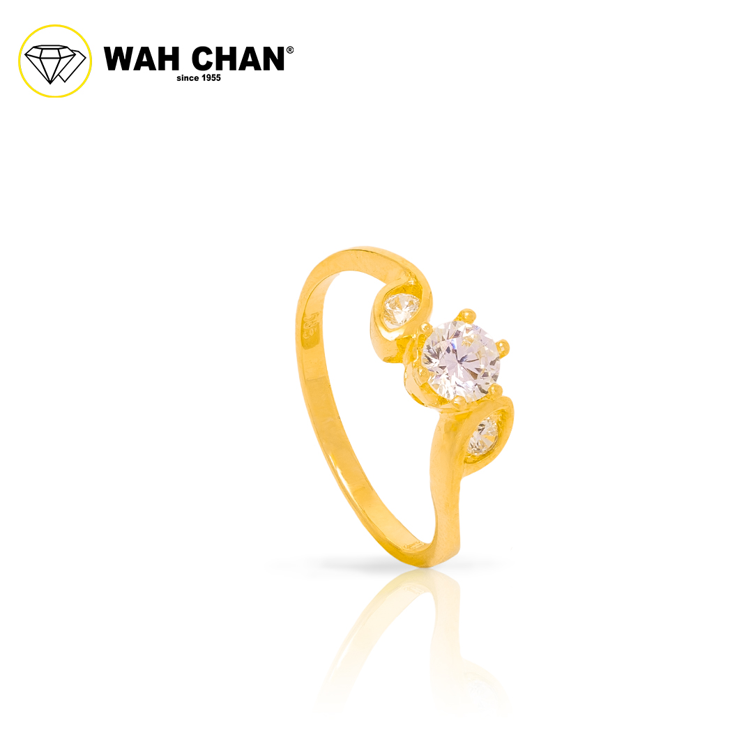 Wah Chan 585/14K Gold Ring - Cincin Zirconia R819